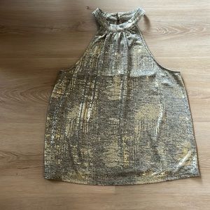 Anthropologie Sunday in Brooklyn Gold Top, Sz S, NWT